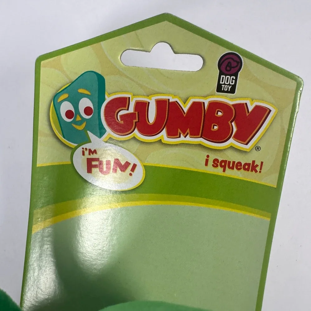 Multipet Gumby Dog Toy Small Green New Squeaky‎ Plush Character Toy 16674